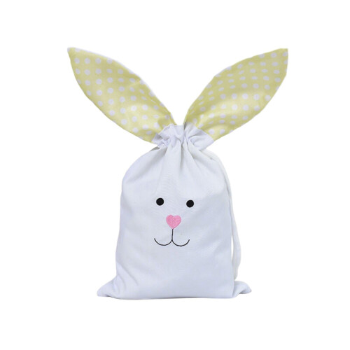 Easter bunny drawstring bag burlap 12x16 inches 1