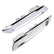 Car Front Left & Right Chrome Fender Trim Molding For-BMW F10 F11 528I 535I 51137336645 51137336646Silver SZRH G