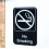 No Smoking Sign Plastic 6x9 Inch White on Black 2 Pack 2