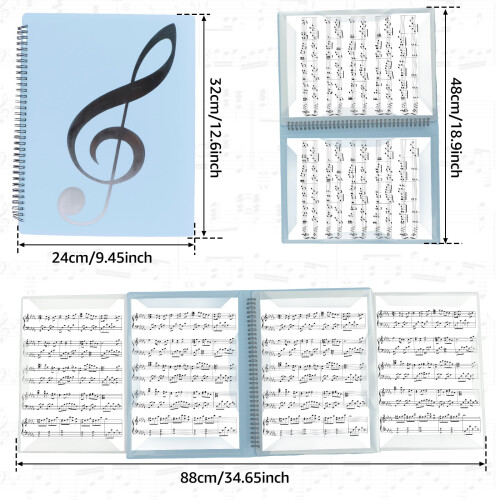 A4 Spiral Sheet Music Folder 4-Page Expandable Piano Binder 1