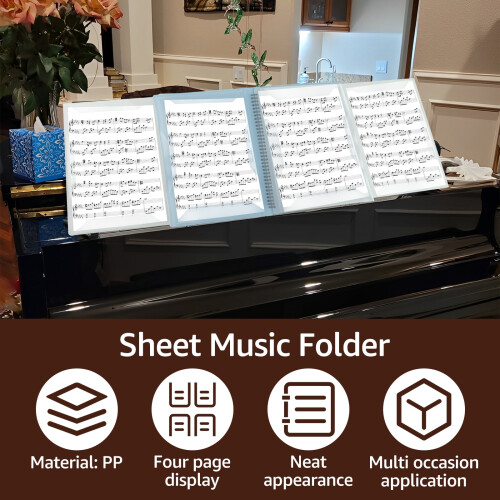 A4 Spiral Sheet Music Folder 4-Page Expandable Piano Binder 2