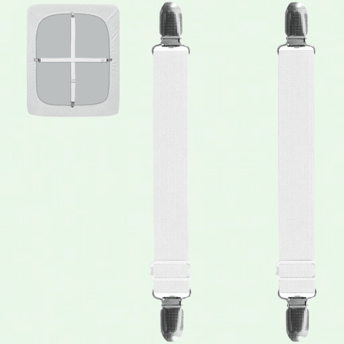 Sofa Slipcover Straps Clips Adjustable 2 Pieces White
