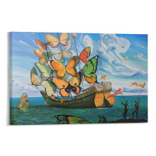 Affiche Salvador Dalà Bateau Papillon Art Poster Toile Peinture Décoration Murale Impression Photo Cadeaux Maison Affiches Décoratives Modernes