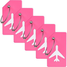 Silicone Luggage Tags Pink 5 Pack