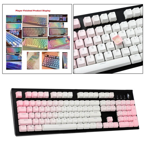 Gaming Mechanical Keyboard 104 Keys Pink Gradient 2