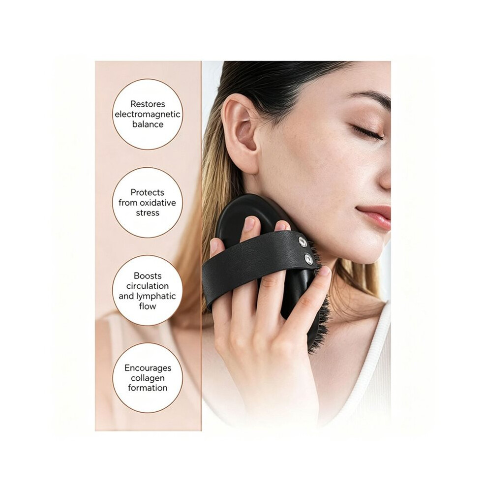 Copper Body Brush - Premium Ionic Copper Dry Brushing Body Brush for Lymphatic Drainage - Bristles for Exfoliation