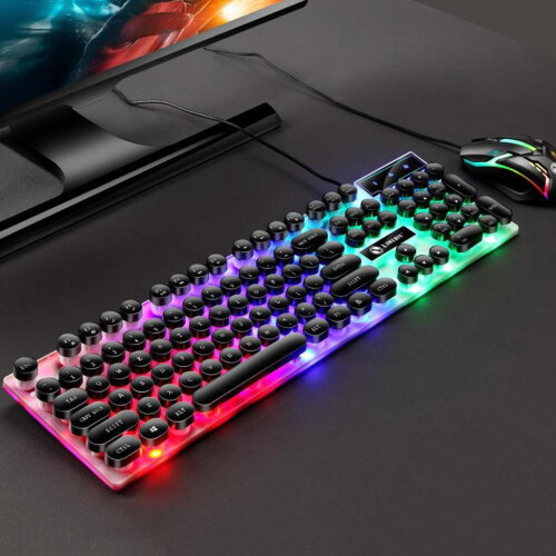 Gaming Keyboard RGB Backlit Black 2-Pack 2
