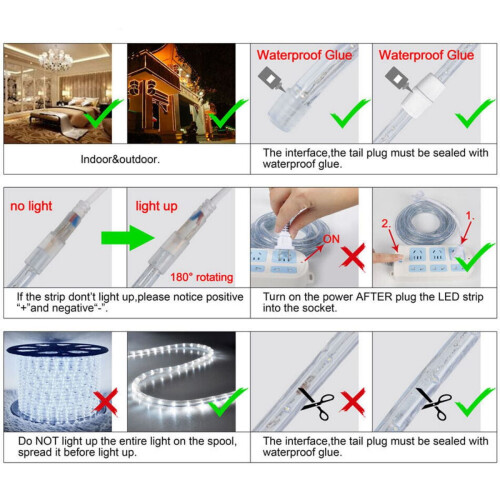 LED rope light outdoor waterproof 110V cuttable 2