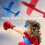 Tinglu LED foam airplane toy double-wing hand-throw 8