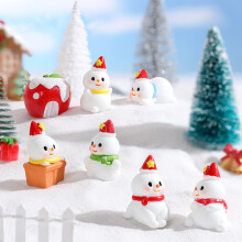 Adorno navideño de muñeco de nieve de resina decorativo (1 pieza)