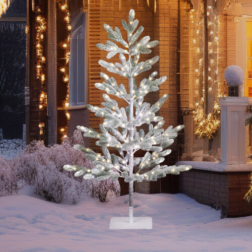 Ktaxon pine Christmas tree pre-lit 4 ft 325 warm white 1