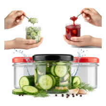 5x EGYENES ÜVEG 140ml ÉLELMISZERTARTÁLY MÉZES DZSEMKRÉM Üvegek