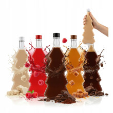 10x Karácsonyfa Likőrös Üvegpalack 500ml Likőr Ajándék 0.5l