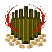 70 db-os barna üvegpalack, 375 ml, borhoz, sziruphoz, olajhoz, ecethez, alkoholhoz