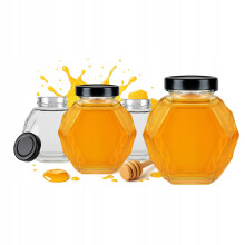 20x GUCIO glaskrukke 380ml til HONNING, marmelade, bryllupsgave, lysbeholdere