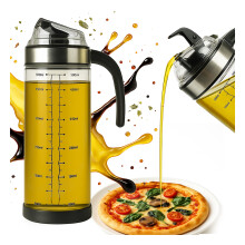 500 ml-es üvegedény füllel szószokhoz, olívaolajhoz, ecethez, gyümölcslevekhez, teához