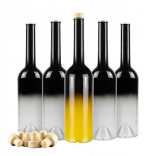 10x FENICE üvegpalack 700ml FEKETE ELEGÁNS OMBRE alkohol ajándékba