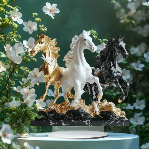 Acrylic Horse Figurine Decorative Ornament with Base 1