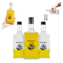 5x Fala üvegpalack 500ml nyomtatott mintával, tökéletes Moonshine Premium 0.5l-hez