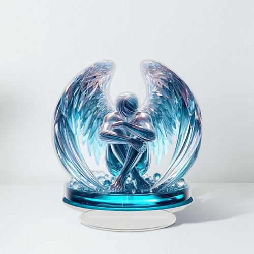 Hand-painted angel figurine boho acrylic 1 pc 1
