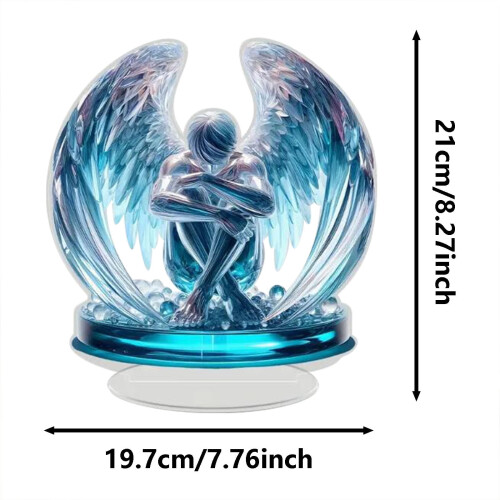 Hand-painted angel figurine boho acrylic 1 pc 2
