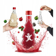 KARÁCSONYI FA 250ML-ES NYOMTATÁSÚ ÜVEG likőrhöz, tinktúrához, gyümölcsléhez KARÁCSONYI ÜVEGEK