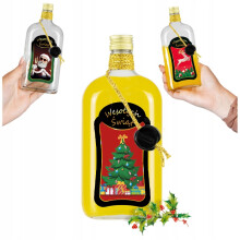 KARÁCSONYI KLASSZIKUS 500 ml PRÉMIUM DÍSZÍTETT ÜVEGPALACK likőrökhöz