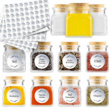 20 db-os tégely fűszerekhez, gyertyákhoz, gyógynövényekhez, teához (120 ml) + 252 db címke