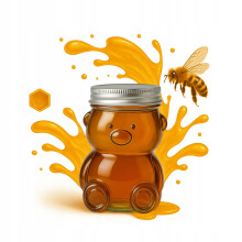 30 ml TEDDY BEAR-krukke til honning, likører, krydderier, marmelade, dekorativ glaskrukke