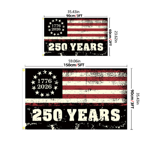 Frihed250-års jubilæum udendørs flag Polyester 1,590 cm 2