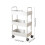 Chariot de rangement roulant blanc à 3 niveaux, utilitaire mobile 3