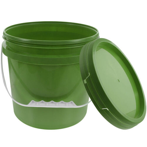 WeiWei green plastic paint bucket with lid and handle 1.3 1