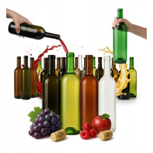 40x ÜVEG BOROS PALACK 0,75L + 4 HELYES SZÍNŰ Bordeaux-i készlet 750ml