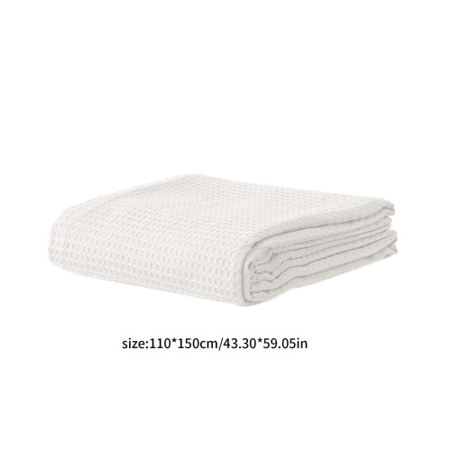 Waffle Weave Blanket Queen Size White 43.3"x59.1" 2