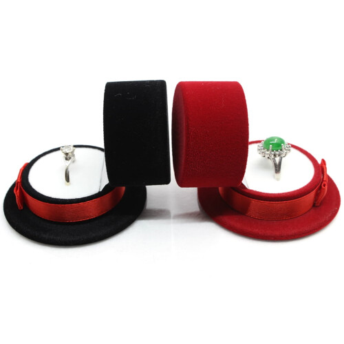 Kersthoed Ring Doos Zwart Rood 2 stuks 1