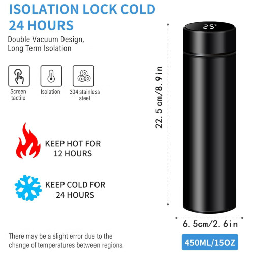 Älykäs vesipullon LED-lämpötilanäyttö 500ml 2
