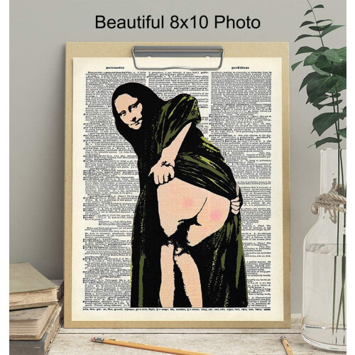 Affiche murale vintage style graffiti Mona Lisa (1 pièce) 2