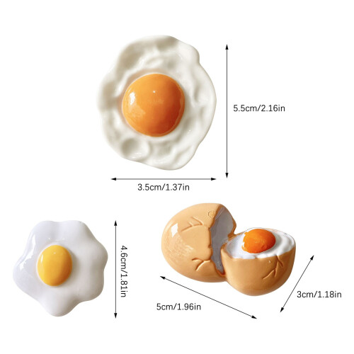 Resin Fried Egg Refrigerator Magnet 1pc 2