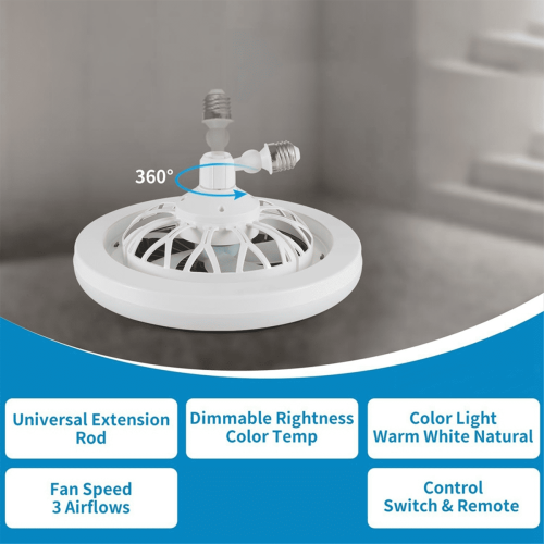 Ventilateur de plafond avec douille et télécommande, 25 cm (10 pouces) 2