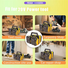 For 20V Battery Organizer 4 Slot Portable Battery Storage Tool Bag and Job Site Bracket Rack Mount Holder