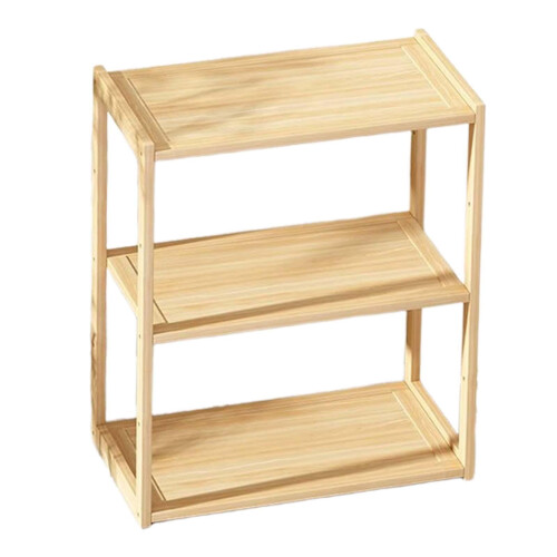 Wood Desk Bookshelf Storage Rack 3 Layer 2