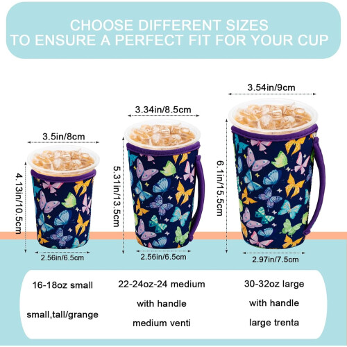 Neopren-Eiskaffeehüllen, 3er-Pack, Dunkelbutter 1