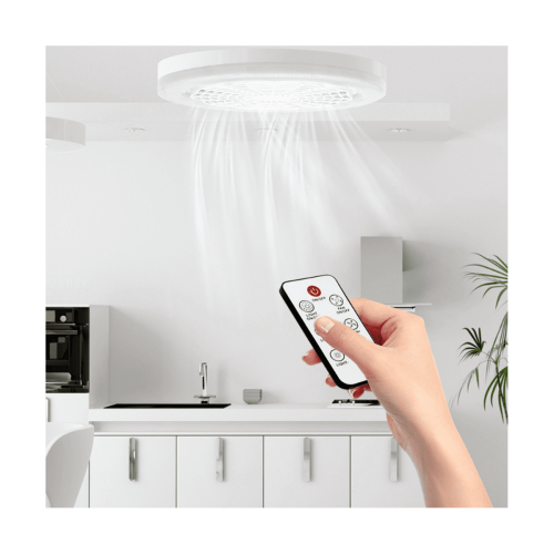 Ventilateur de plafond intelligent LED avec éclairage blanc 30W et télécommande 2