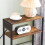 Narrow Side Table with Charging Station Black 4