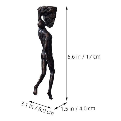 Statue d'homme grimpant en résine noire (1 pièce) 1