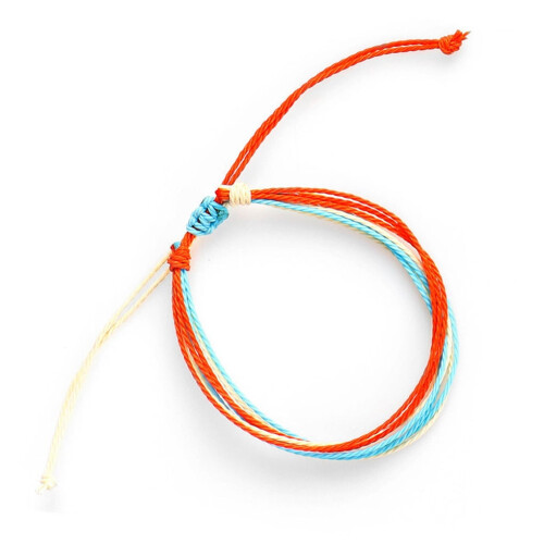 Bracelet tressé ajustable multicolore en corde artisanale 1
