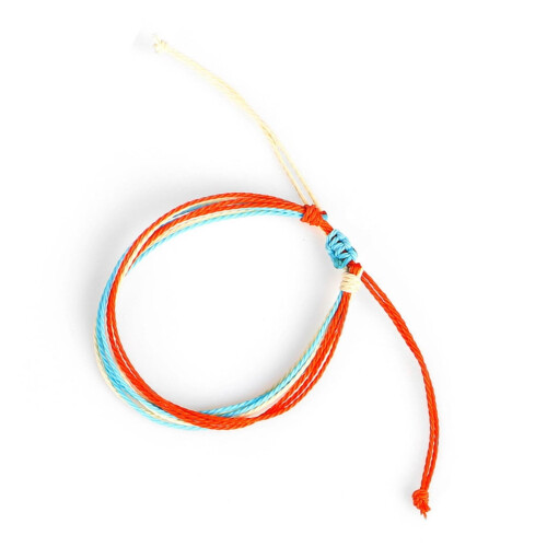 Bracelet tressé ajustable multicolore en corde artisanale 2