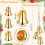 Gold Bell Ornaments Set Metal 3-Piece 2