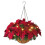 Artificial Christmas Hanging Basket with LED Lights Red 2