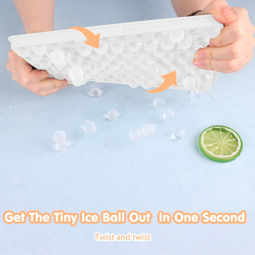 Mini Ice Cube Trays Blue 3-Pack with Ice Bin and Scoop 1